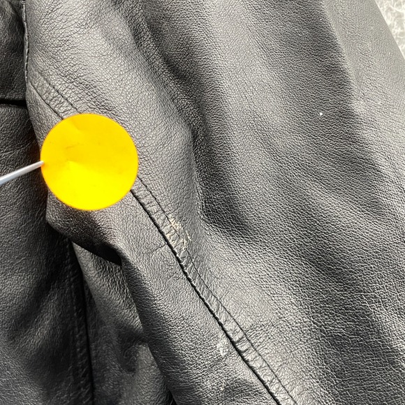 Vintage Phase Two Genuine Leather Jacket Men's Medium Black Coat 90s Moto Biker - Picture 4 of 12